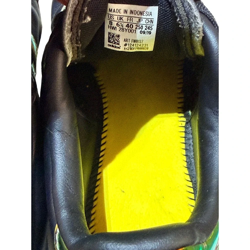 Adidas Grand Court Sneakers Womens 8 Black Leather Iridescent Holographic Y2K